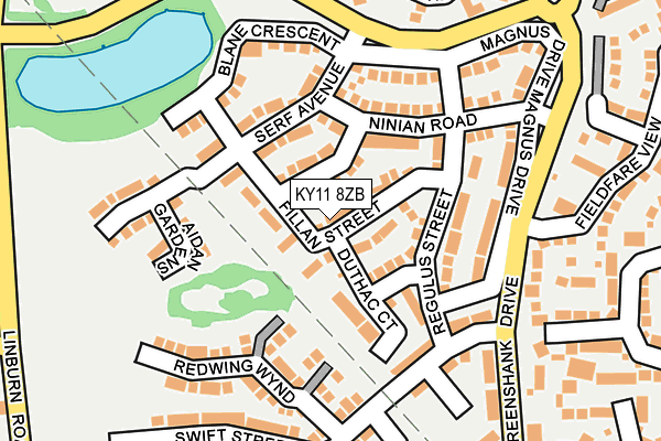 KY11 8ZB map - OS OpenMap – Local (Ordnance Survey)