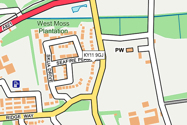 KY11 9GJ map - OS OpenMap – Local (Ordnance Survey)