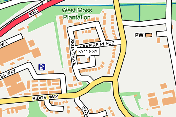 KY11 9GY map - OS OpenMap – Local (Ordnance Survey)