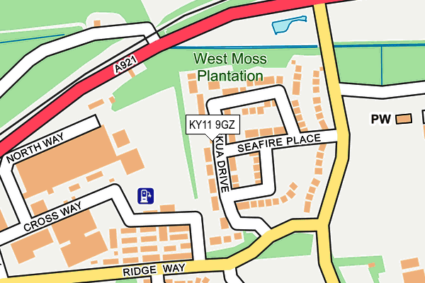 KY11 9GZ map - OS OpenMap – Local (Ordnance Survey)