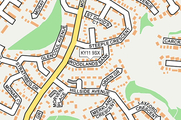 KY11 9SX map - OS OpenMap – Local (Ordnance Survey)