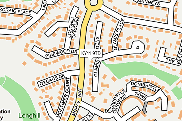 KY11 9TD map - OS OpenMap – Local (Ordnance Survey)