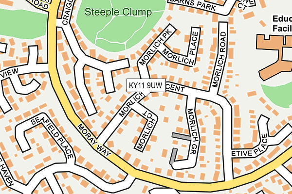 KY11 9UW map - OS OpenMap – Local (Ordnance Survey)