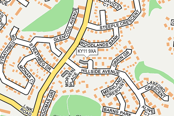 KY11 9XA map - OS OpenMap – Local (Ordnance Survey)