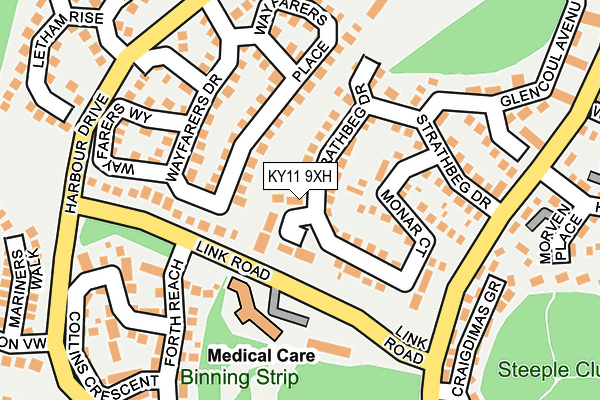 KY11 9XH map - OS OpenMap – Local (Ordnance Survey)