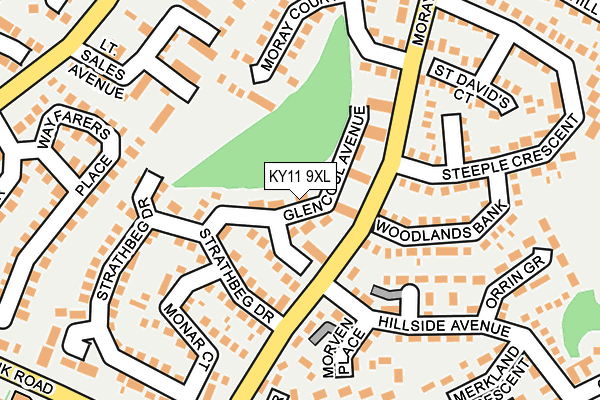 KY11 9XL map - OS OpenMap – Local (Ordnance Survey)