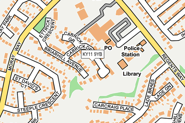 KY11 9YB map - OS OpenMap – Local (Ordnance Survey)