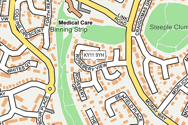 KY11 9YH map - OS OpenMap – Local (Ordnance Survey)