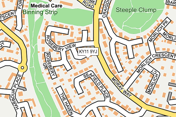 KY11 9YJ map - OS OpenMap – Local (Ordnance Survey)