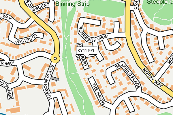 KY11 9YL map - OS OpenMap – Local (Ordnance Survey)