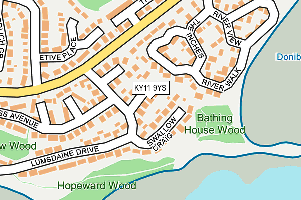 KY11 9YS map - OS OpenMap – Local (Ordnance Survey)