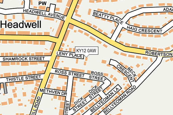 KY12 0AW map - OS OpenMap – Local (Ordnance Survey)