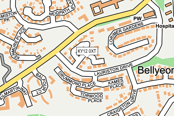 KY12 0XT map - OS OpenMap – Local (Ordnance Survey)