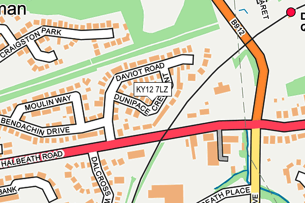 KY12 7LZ map - OS OpenMap – Local (Ordnance Survey)