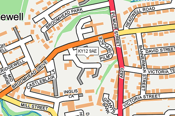 KY12 9AE map - OS OpenMap – Local (Ordnance Survey)