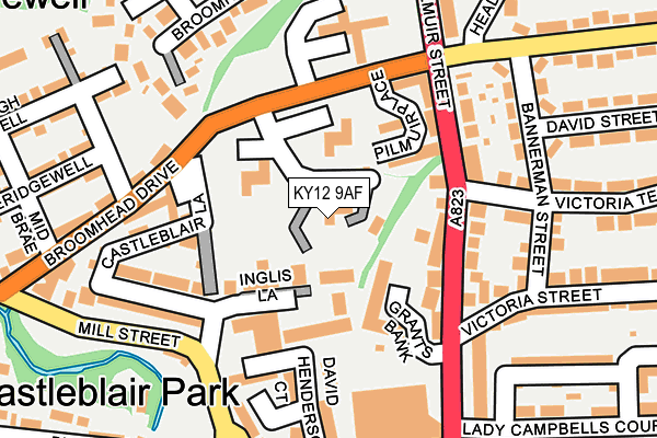 KY12 9AF map - OS OpenMap – Local (Ordnance Survey)