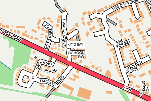 KY12 9AY map - OS OpenMap – Local (Ordnance Survey)