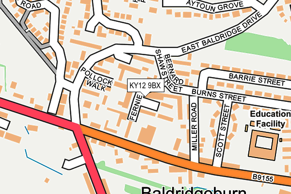 KY12 9BX map - OS OpenMap – Local (Ordnance Survey)
