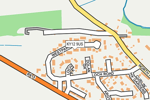 KY12 9US map - OS OpenMap – Local (Ordnance Survey)