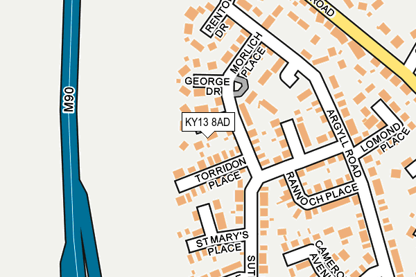 KY13 8AD map - OS OpenMap – Local (Ordnance Survey)
