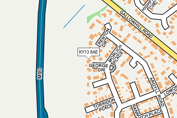 KY13 8AE map - OS OpenMap – Local (Ordnance Survey)