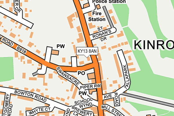 Map of KIRKLANDS HOTEL KINROSS LTD at local scale
