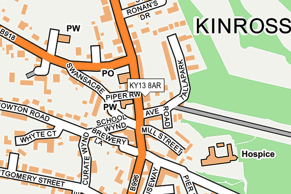 KY13 8AR map - OS OpenMap – Local (Ordnance Survey)