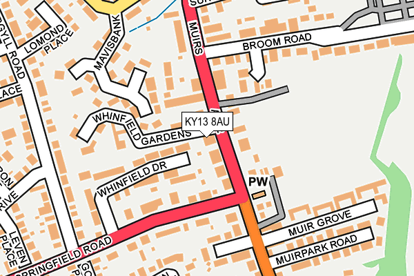 KY13 8AU map - OS OpenMap – Local (Ordnance Survey)