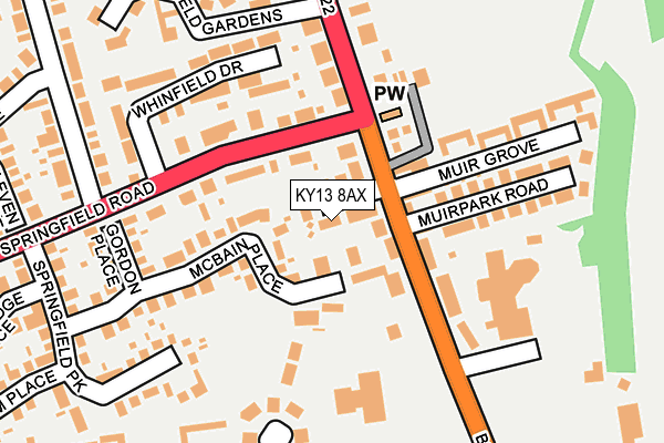 KY13 8AX map - OS OpenMap – Local (Ordnance Survey)
