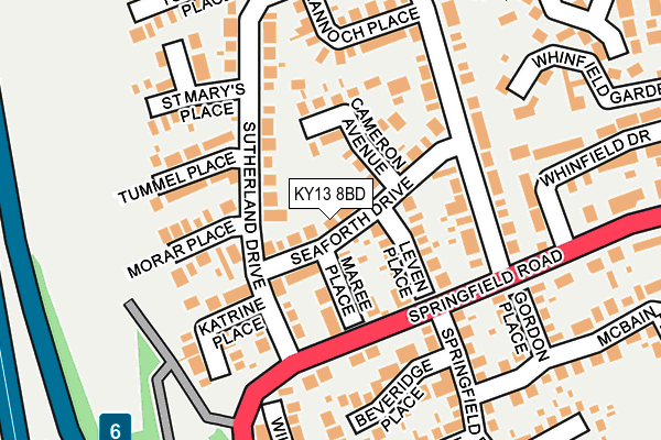 KY13 8BD map - OS OpenMap – Local (Ordnance Survey)