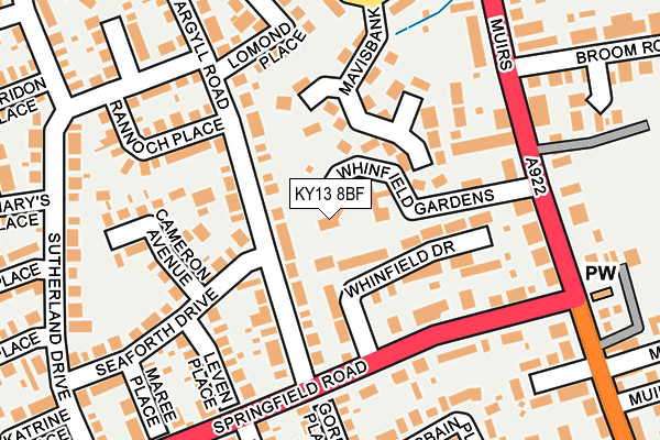 KY13 8BF map - OS OpenMap – Local (Ordnance Survey)