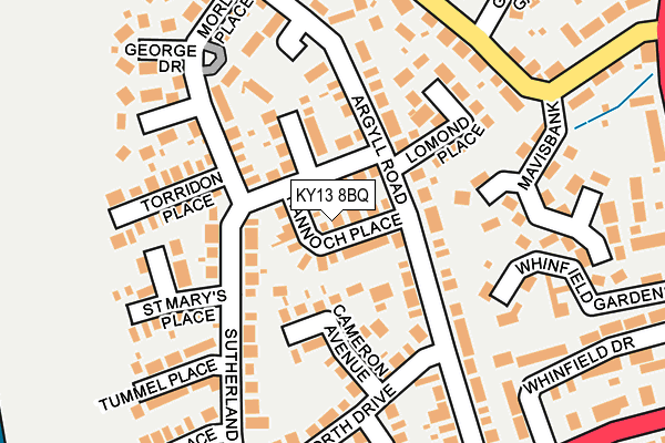 KY13 8BQ map - OS OpenMap – Local (Ordnance Survey)