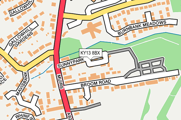 KY13 8BX map - OS OpenMap – Local (Ordnance Survey)