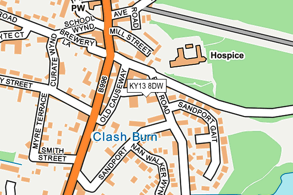 KY13 8DW map - OS OpenMap – Local (Ordnance Survey)