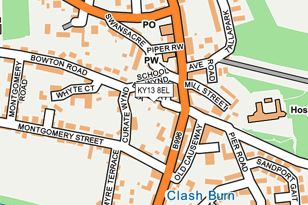 KY13 8EL map - OS OpenMap – Local (Ordnance Survey)