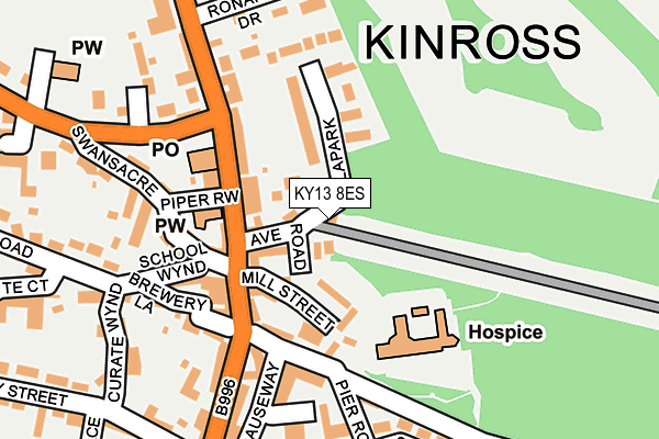 KY13 8ES map - OS OpenMap – Local (Ordnance Survey)