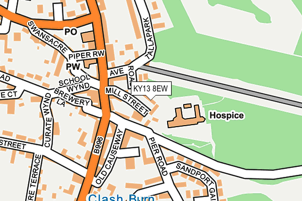 KY13 8EW map - OS OpenMap – Local (Ordnance Survey)