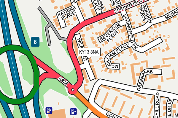 KY13 8NA map - OS OpenMap – Local (Ordnance Survey)