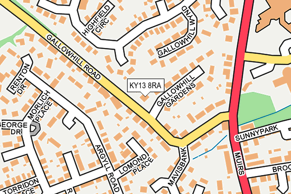 KY13 8RA map - OS OpenMap – Local (Ordnance Survey)