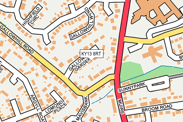 KY13 8RT map - OS OpenMap – Local (Ordnance Survey)