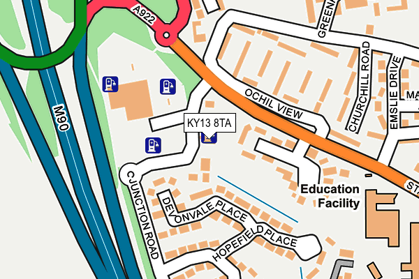 KY13 8TA map - OS OpenMap – Local (Ordnance Survey)