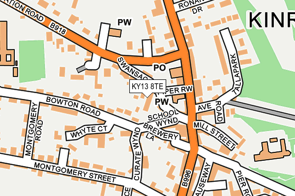 KY13 8TE map - OS OpenMap – Local (Ordnance Survey)