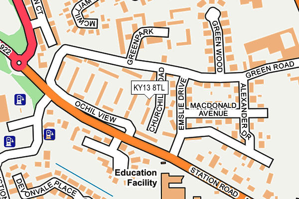 KY13 8TL map - OS OpenMap – Local (Ordnance Survey)