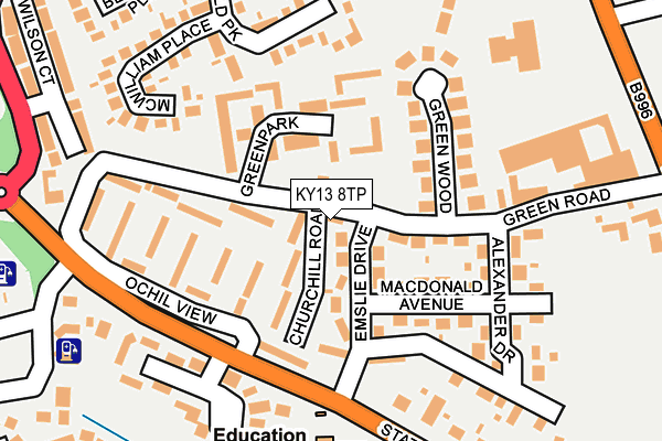 KY13 8TP map - OS OpenMap – Local (Ordnance Survey)