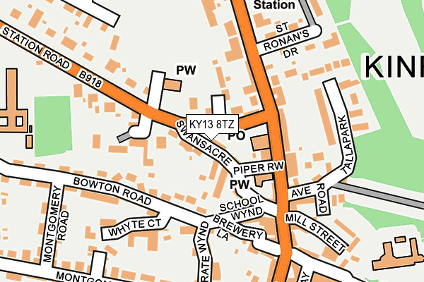 KY13 8TZ map - OS OpenMap – Local (Ordnance Survey)