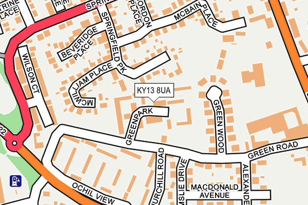 KY13 8UA map - OS OpenMap – Local (Ordnance Survey)