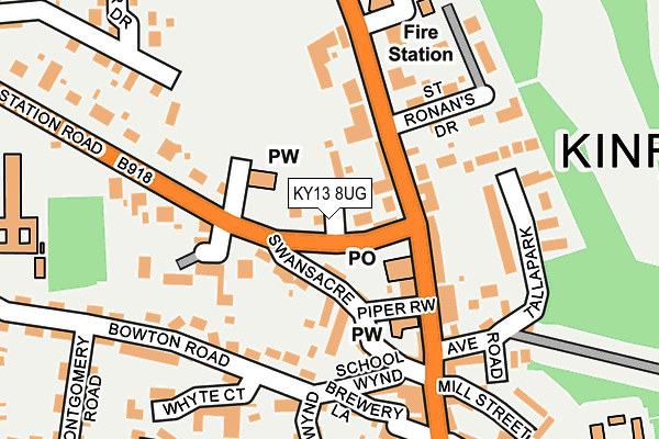 KY13 8UG map - OS OpenMap – Local (Ordnance Survey)