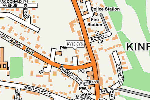 KY13 8YS map - OS OpenMap – Local (Ordnance Survey)