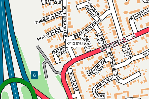 KY13 8YU map - OS OpenMap – Local (Ordnance Survey)