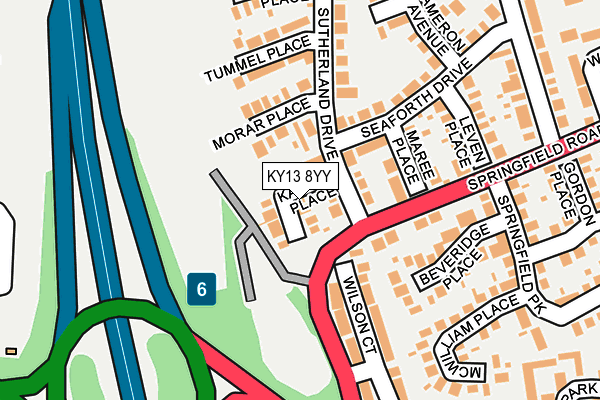 KY13 8YY map - OS OpenMap – Local (Ordnance Survey)